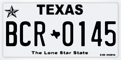 TX license plate BCR0145