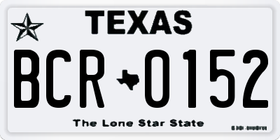 TX license plate BCR0152