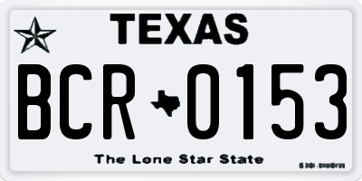 TX license plate BCR0153