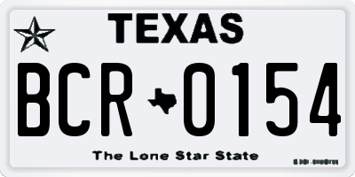 TX license plate BCR0154
