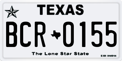 TX license plate BCR0155