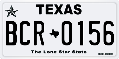 TX license plate BCR0156