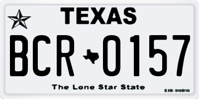 TX license plate BCR0157