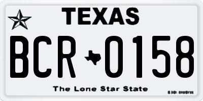 TX license plate BCR0158