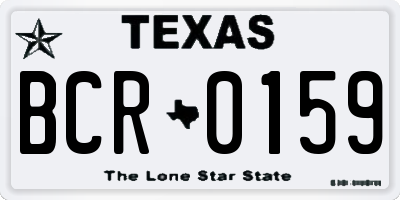 TX license plate BCR0159