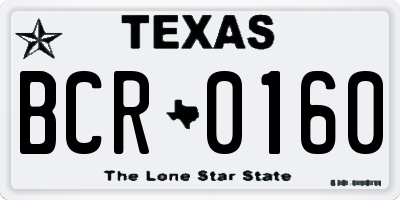TX license plate BCR0160