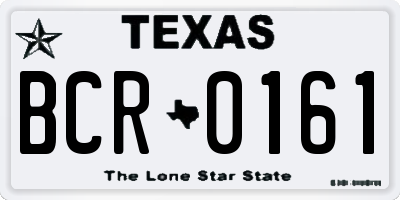TX license plate BCR0161
