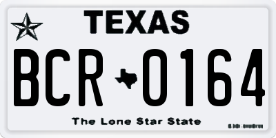 TX license plate BCR0164