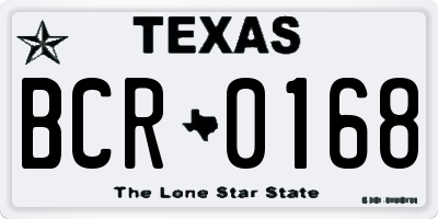 TX license plate BCR0168