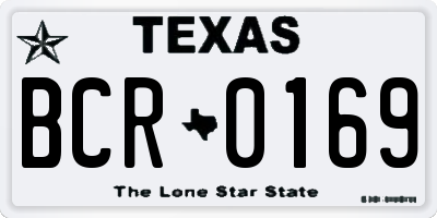 TX license plate BCR0169