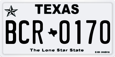 TX license plate BCR0170