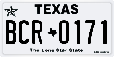 TX license plate BCR0171