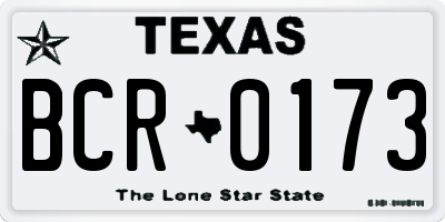 TX license plate BCR0173