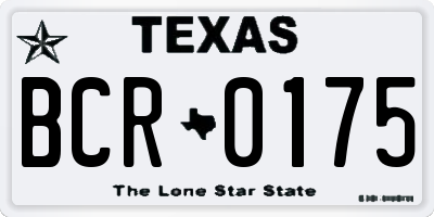 TX license plate BCR0175