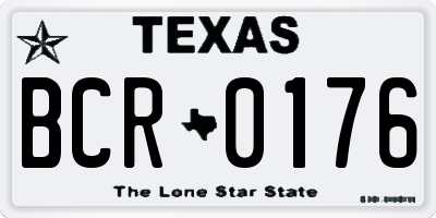 TX license plate BCR0176
