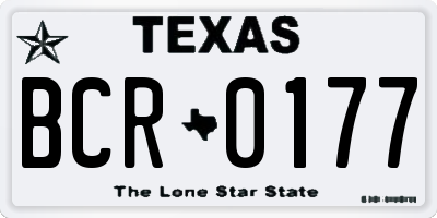 TX license plate BCR0177