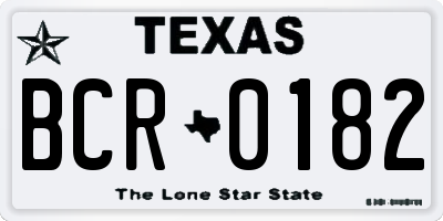 TX license plate BCR0182