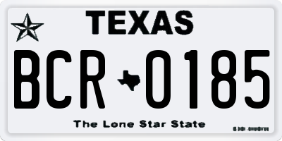 TX license plate BCR0185