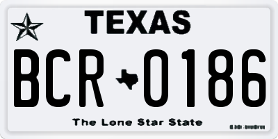 TX license plate BCR0186