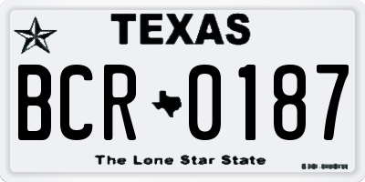 TX license plate BCR0187