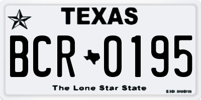 TX license plate BCR0195