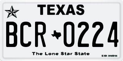 TX license plate BCR0224