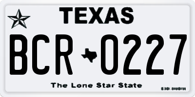 TX license plate BCR0227