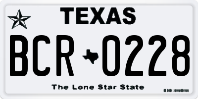 TX license plate BCR0228