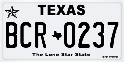 TX license plate BCR0237
