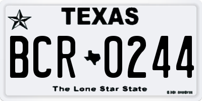 TX license plate BCR0244