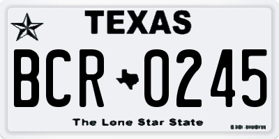 TX license plate BCR0245