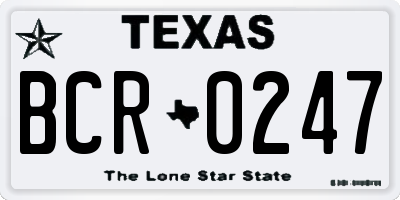 TX license plate BCR0247