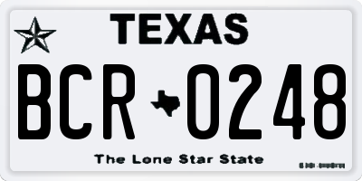 TX license plate BCR0248