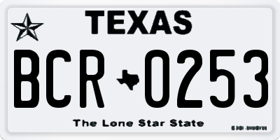 TX license plate BCR0253