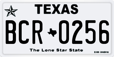 TX license plate BCR0256