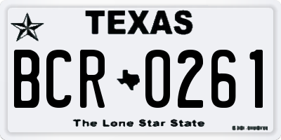 TX license plate BCR0261
