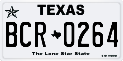 TX license plate BCR0264