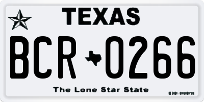 TX license plate BCR0266