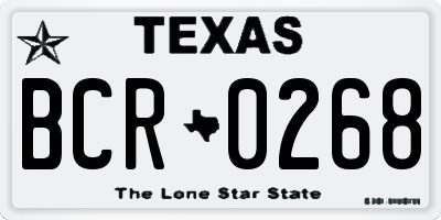 TX license plate BCR0268
