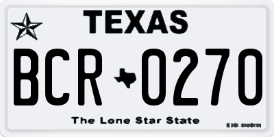 TX license plate BCR0270