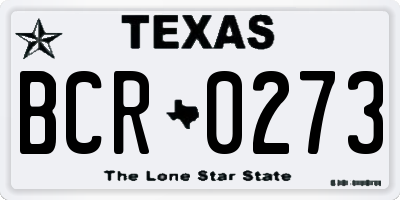 TX license plate BCR0273