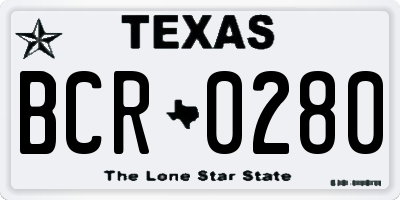 TX license plate BCR0280