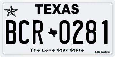TX license plate BCR0281