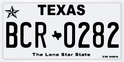 TX license plate BCR0282