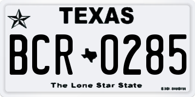 TX license plate BCR0285