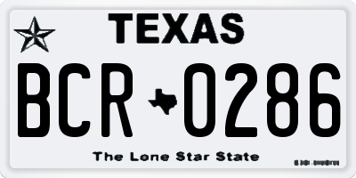 TX license plate BCR0286