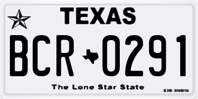 TX license plate BCR0291