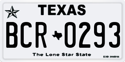 TX license plate BCR0293
