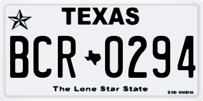 TX license plate BCR0294