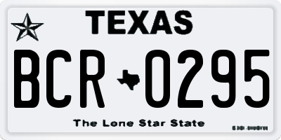 TX license plate BCR0295